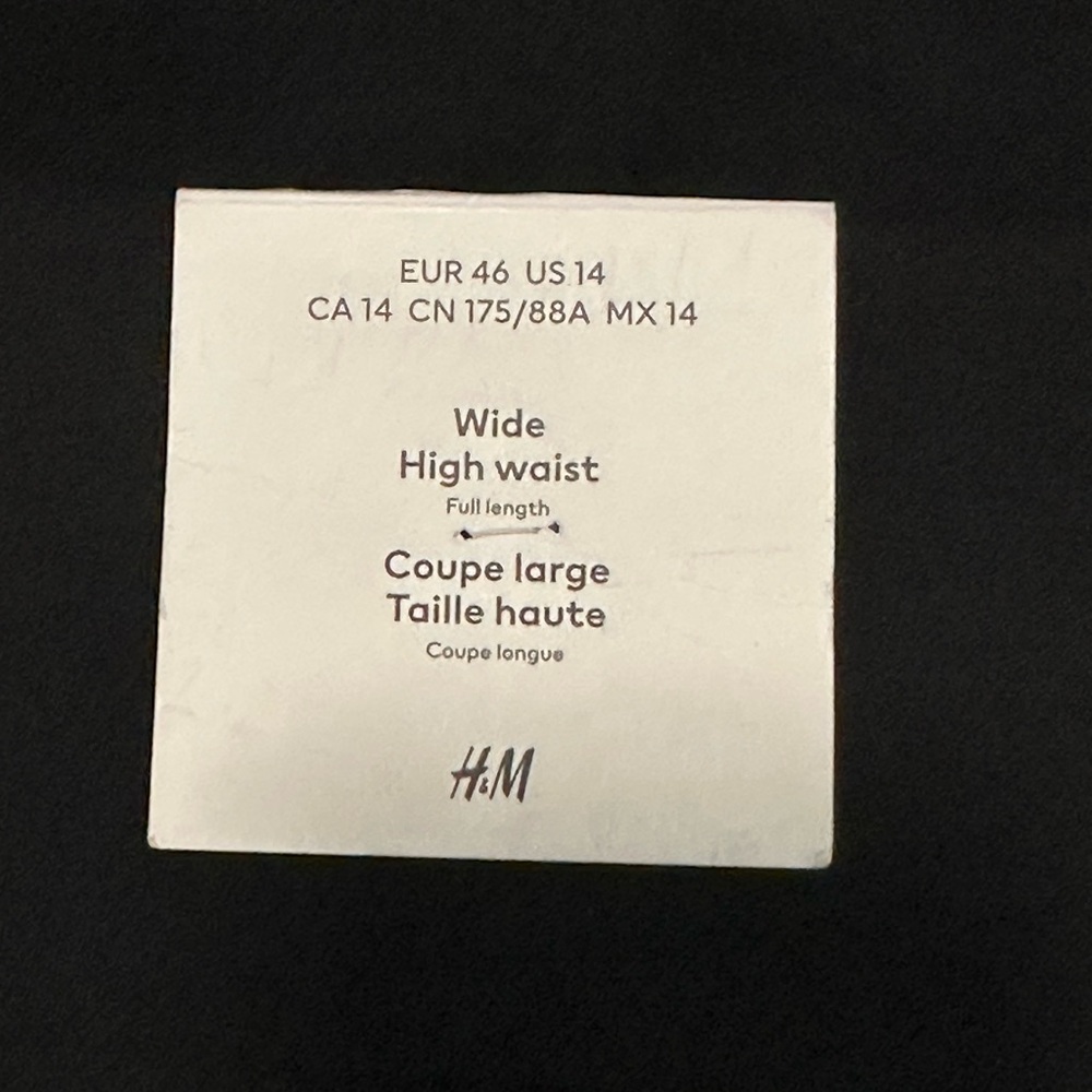 H&M Black High-Waist Wide-Leg Trousers - Picture 2 of 3